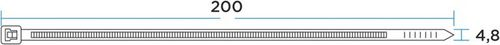 Стяжка нейлоновая 200x4,8 мм черная (100 шт/уп) REXANT, вид