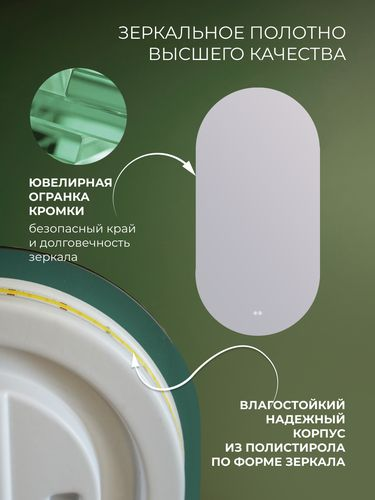 Зеркало интерьерное ДАБЛ-Ю 90x45 с внутренней подсветкой 4,43кг, вид