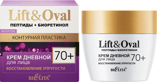 Крем дневной для лица БЕЛИТА Lift&oval Восстановление упругости Пептиды+Биоретинол 70+, 50мл, изображение
