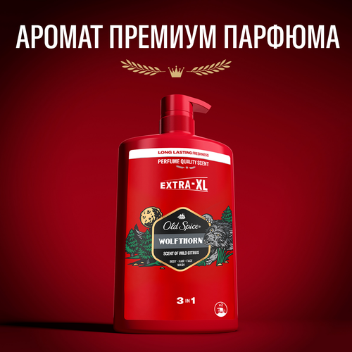 Гель для душа+Шампунь OLD SPICE Wolfthorn, 1000мл, крупный план
