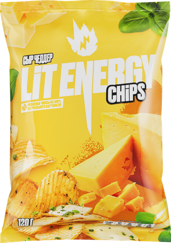 Чипсы картофельные LIT ENERGY Чеддер, 120г, изображение