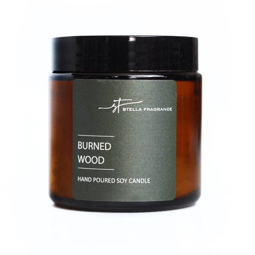 Свеча ароматическая Stella Fragrance "Burned Wood", 90г, вид