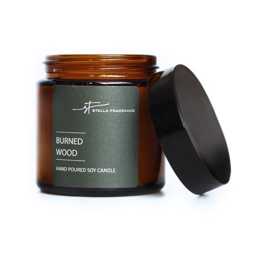 Свеча ароматическая Stella Fragrance "Burned Wood", 90г, картинка