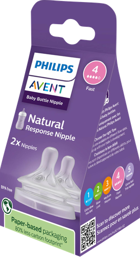 Соска для кормления PHILIPS AVENT Natural Response, силиконовая со средним потоком Т4, с 3 месяцев, 2шт, вид