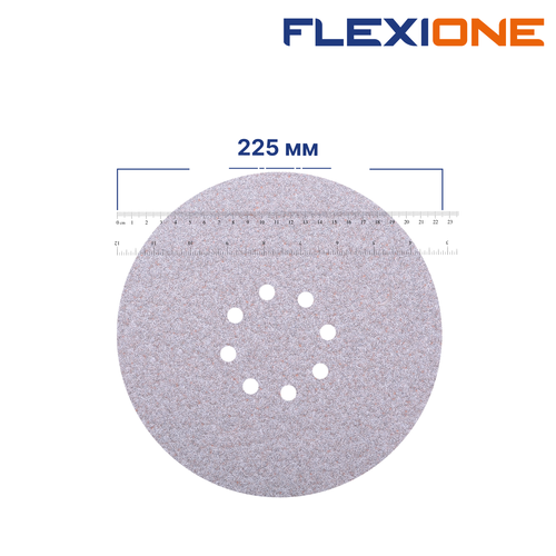 Шлифовальный диск FLEXIONE Velcro 8 отверстий P80 S 225 мм 5 шт, детальное фото