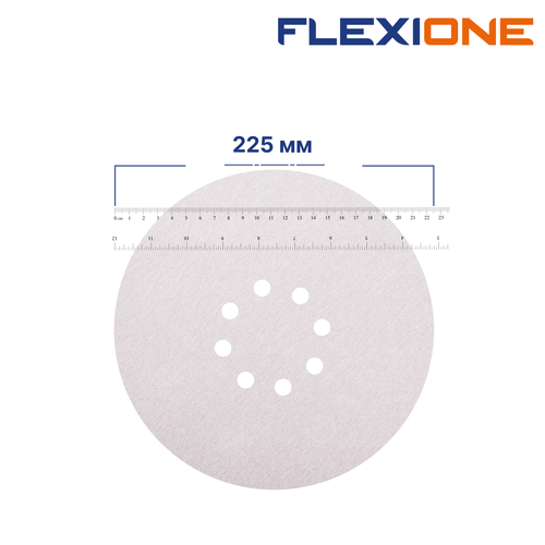 Шлифовальный диск FLEXIONE Velcro 8 отверстий P240 S 225 мм 5 шт, фото