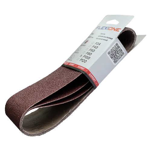 Шлифовальная лента FLEXIONE Expert P100 75х457 мм 3 шт, фотография