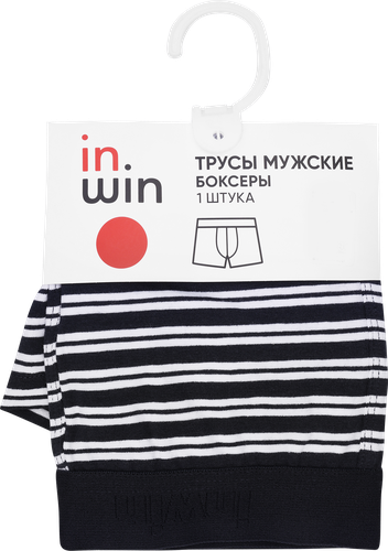 Трусы мужские INWIN боксеры р. 46–54, темно-синие в полоску, Арт. NB-5, картинка