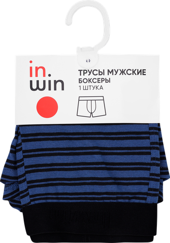 Трусы мужские INWIN боксеры р. 46–54, темно-синие в полоску, Арт. NB-5, фотография