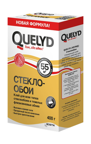 Клей QUELYD д/обоев стекло 400гр, вид
