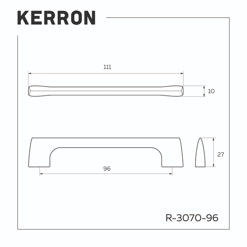 Ручка-скоба KERRON 96мм матовый хром R-3070-96 SC, вид