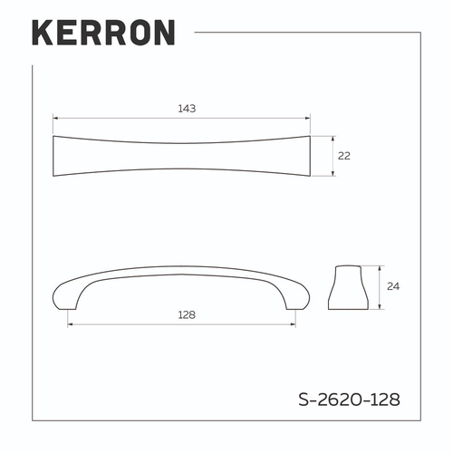 Ручка-скоба KERRON 128мм матовый чёрный, детальное фото
