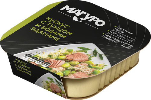 Кускус МАГУРО с тунцом и бобами Эдамаме, 230г, фото