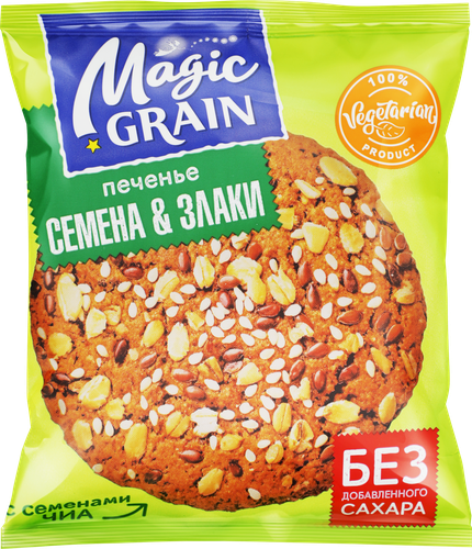 Печенье MAGIC GRAIN Семена&Злаки, 45г, детальное фото
