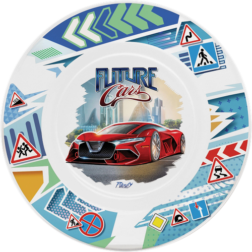 Набор посуды детский PRIORITY Автомобили будущего, стекло, Арт. КРС-2472, фото