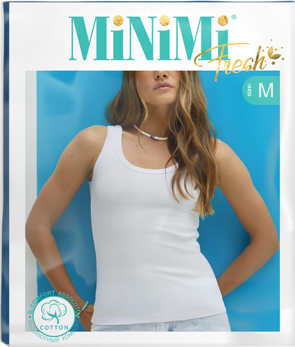 Майка женская MINIMI размеры в ассортименте, jeans, кашкорсе, Арт. BMi_F 1321_01CE, крупный план