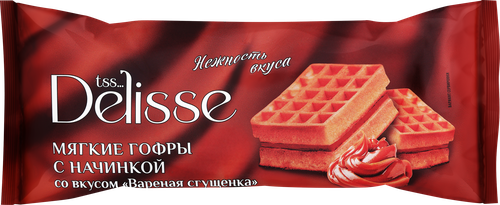 Вафли мягкие DELISSE с начинкой со вкусом вареная сгущенка, 108г, детальное фото