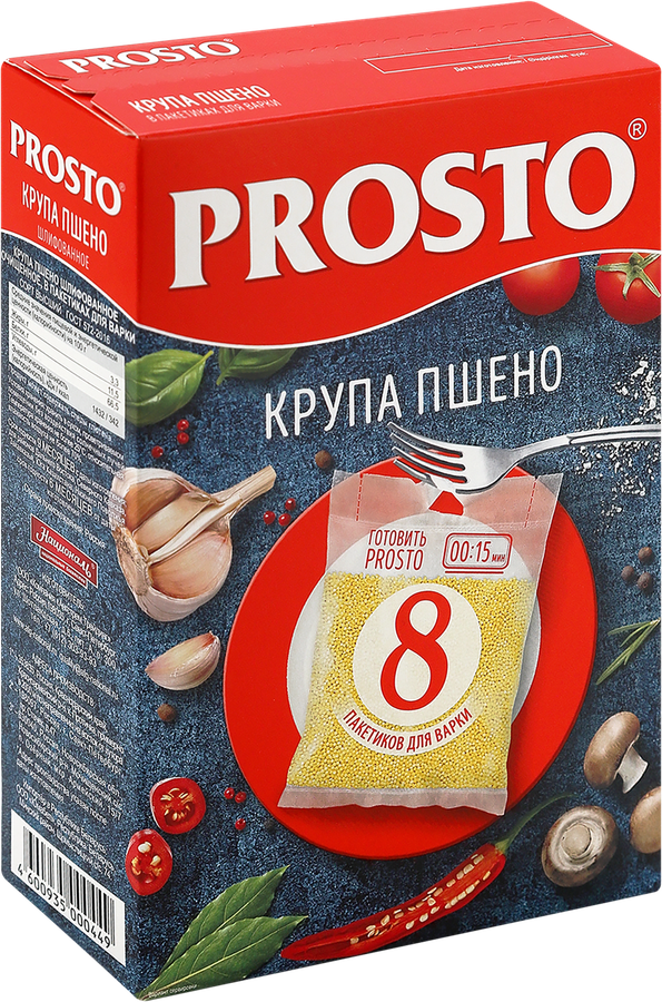 Пшено PROSTO высший сорт, в пакетиках, 8х62,5г, превью