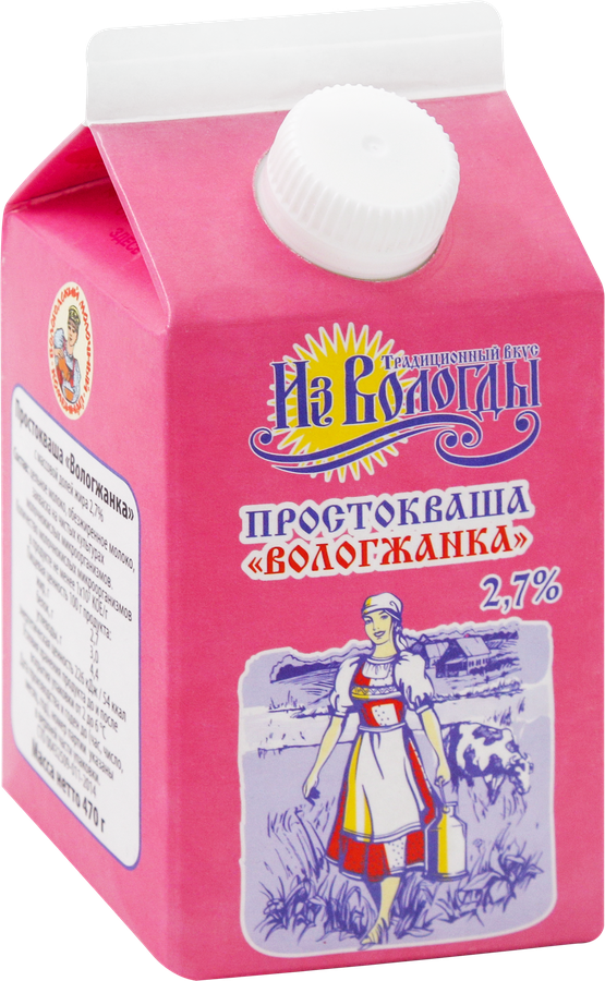 Простокваша ВОЛОГЖАНКА 2,7%, без змж, 470г, превью