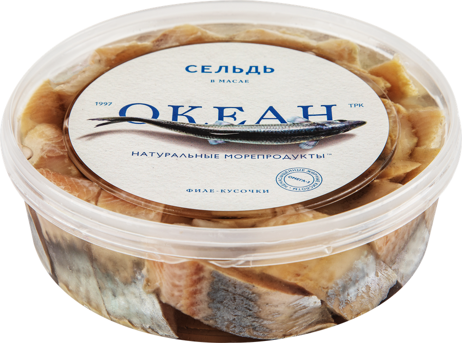 Сельдь ОКЕАН филе-кусочки в масле, 500г купить в Москве и МО с ...