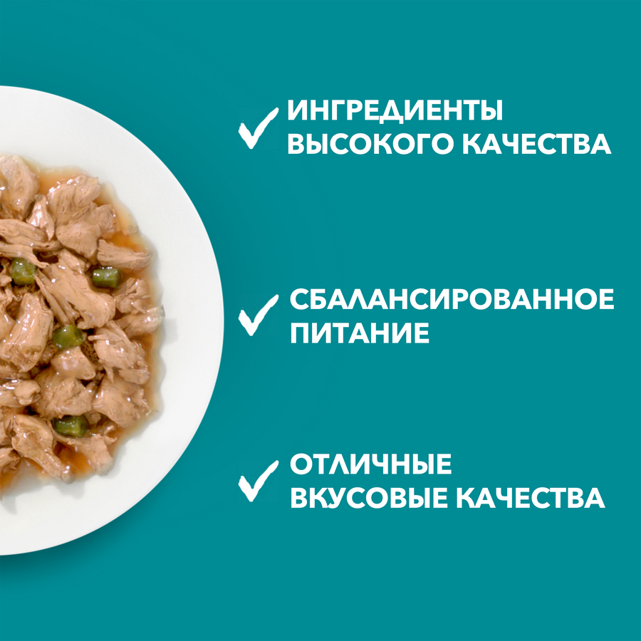 Корм влажный для взрослых кошек PURINA ONE Чувствительное пищеварение Курица и морковь, 75г, превью
