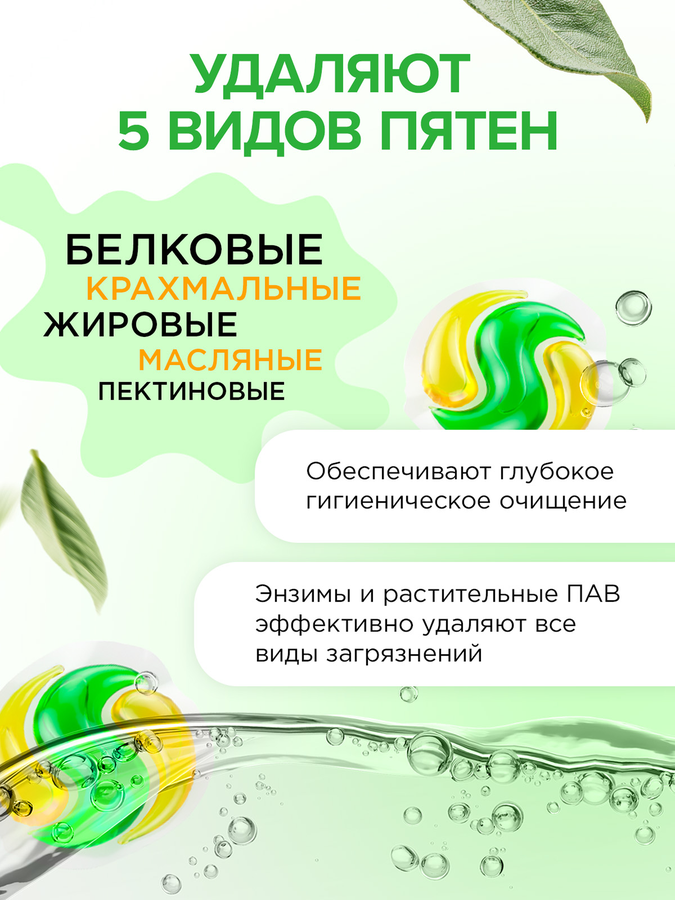 Капсулы для стирки SYNERGETIC Color биоразлагаемые, 60шт, предпросмотр