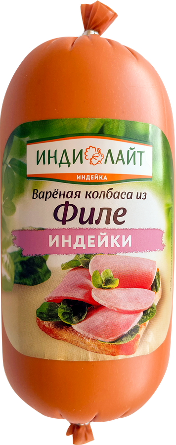 Колбаса вареная ИНДИЛАЙТ из филе индейки, 400г, превью
