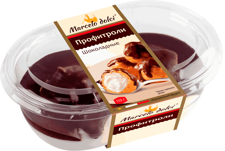 Пирожное MARCELO DOLCE Профитроли шоколадные, 110г, превью
